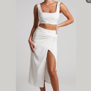 Showpo Asymmetrical White Skirt